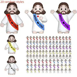 20 Mini Resin Religious Statues, Vibrant Colors, Easter Egg Hunt Fillers, Baptism and Sunday School Decor, Christmas Decoration
