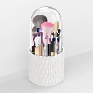 Make Up Brush Organizer with Lid 360 Rotating Makeup Brush Holder Organizer for Vanity and Bathroom 5 Slot Makeup Brushes Cup - Luxury Style Boxes