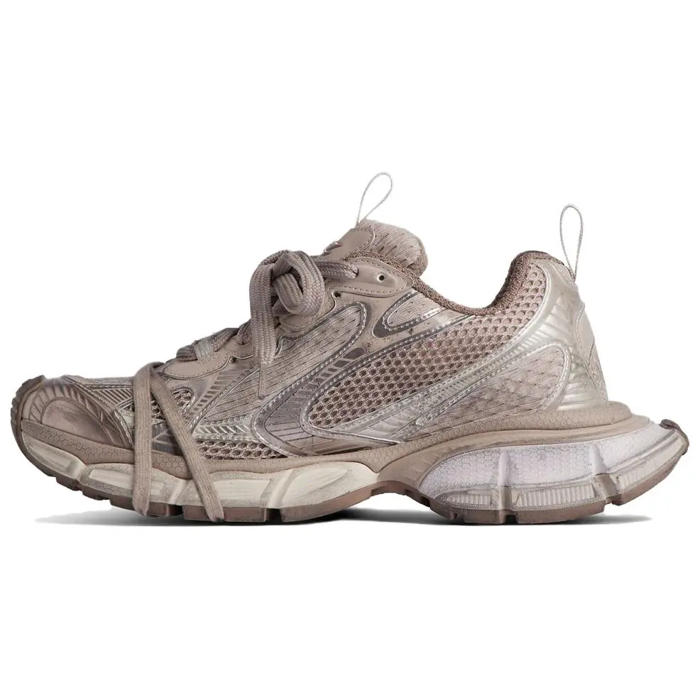 Balenciaga 3XL Round-Toe Lace-Up Low-Top Dad Sneakers for Men - Taupe Trending, House White Official Casual Footwear Trainer, Maison Mihara Athletic Shoes