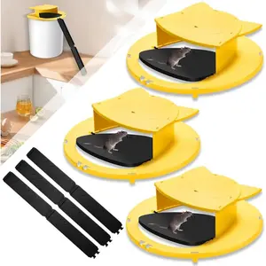 Mouse Traps Bucket Flip Lid, 5 Gallon Bucket Lid Mouse Rat Trap, Auto Reset & Slide Bucket Mouse Trap, Reusable Humane Mouse Rat Traps for Indoor Outdoor