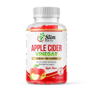 Slim Rush Pro Apple Cider Vinegar Gummies 1000mg Apple Flavor 60 Count Daily Dose Flavor Gummies Healthcare Edible Dietary Supplement