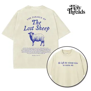 [Holy Threads] The Parable Of The Lost Sheep Matthew 18:11-13 Unisex Washed T-shirt Vintage Tee Jesus Shirt Jesus Tee Christian Merch Christian Apparel God Apparel christian  bible  shirt