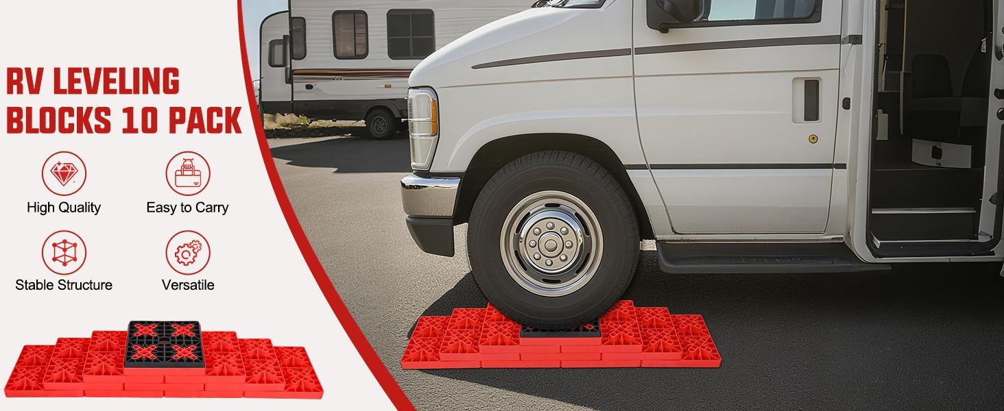 Nilight RV Leveling Blocks 12 Pack Interlocking Design Stabilizer Block Anti-Slip Rubber Covers Customizable Height with Carrying Bag for Rv Camper Travel Trailer