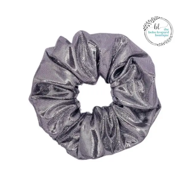 Handmade Silver Holographic Scrunchie