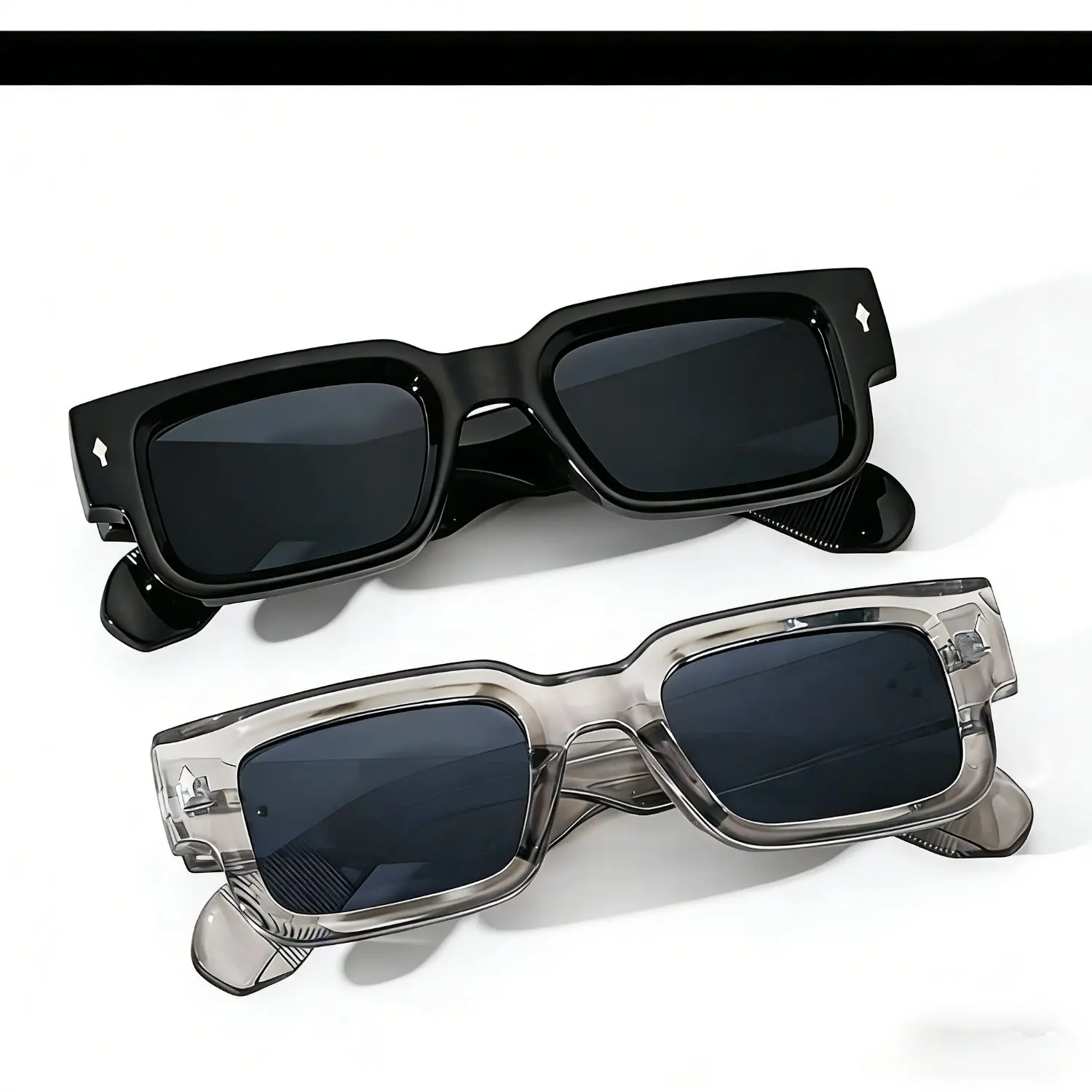 Square Frame Trendy Casual Sun Protective Sunglasses, His and Hers Gifts, Fall Outdoor Sun Protection Lightweight Durable Sunglasses for Women, Travel Essentials, Trendy Styling Sunglasses, Back To School High Quality Sunglasses, Modern Frames Sunglasses