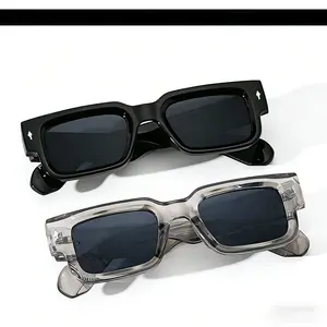 Square Frame Trendy Casual Sun Protective Sunglasses, His and Hers Gifts, Fall Outdoor Sun Protection Lightweight Durable Sunglasses for Women, Travel Essentials, Trendy Styling Sunglasses, Back To School High Quality Sunglasses, Modern Frames Sunglasses