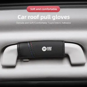 2Pcs Car Suede Leather Roof Handle Protective Cover For FIAT Abarth Pulse Panda Tipo Strada 600 500X Mobi Doblo Fullback Freemont Toro Qubo Fiorino Aegea Punto
