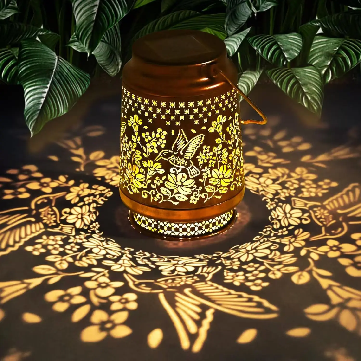 Elegant Hummingbird Solar Light Garden Lantern. Waterproof Metal Outdoor Decor Night Light. Beautiful Spring Summer Backyard Patio Decor. Perfect Last-Minute Mother's Day Gift Memorial Day Present for Mom Grandma Women.