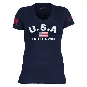 Women's USA For The Win V-Neck T-Shirt - Midnight Navy