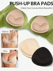 1Pairs Silicone Adhesive Push-Up Bra Pads Inserts, Waterproof Sticky Breast Lift Padding For Women's Sports Bra, Bikini, Swimsuit, Or Dress Underwear Accessories, Silicone Bras Pad