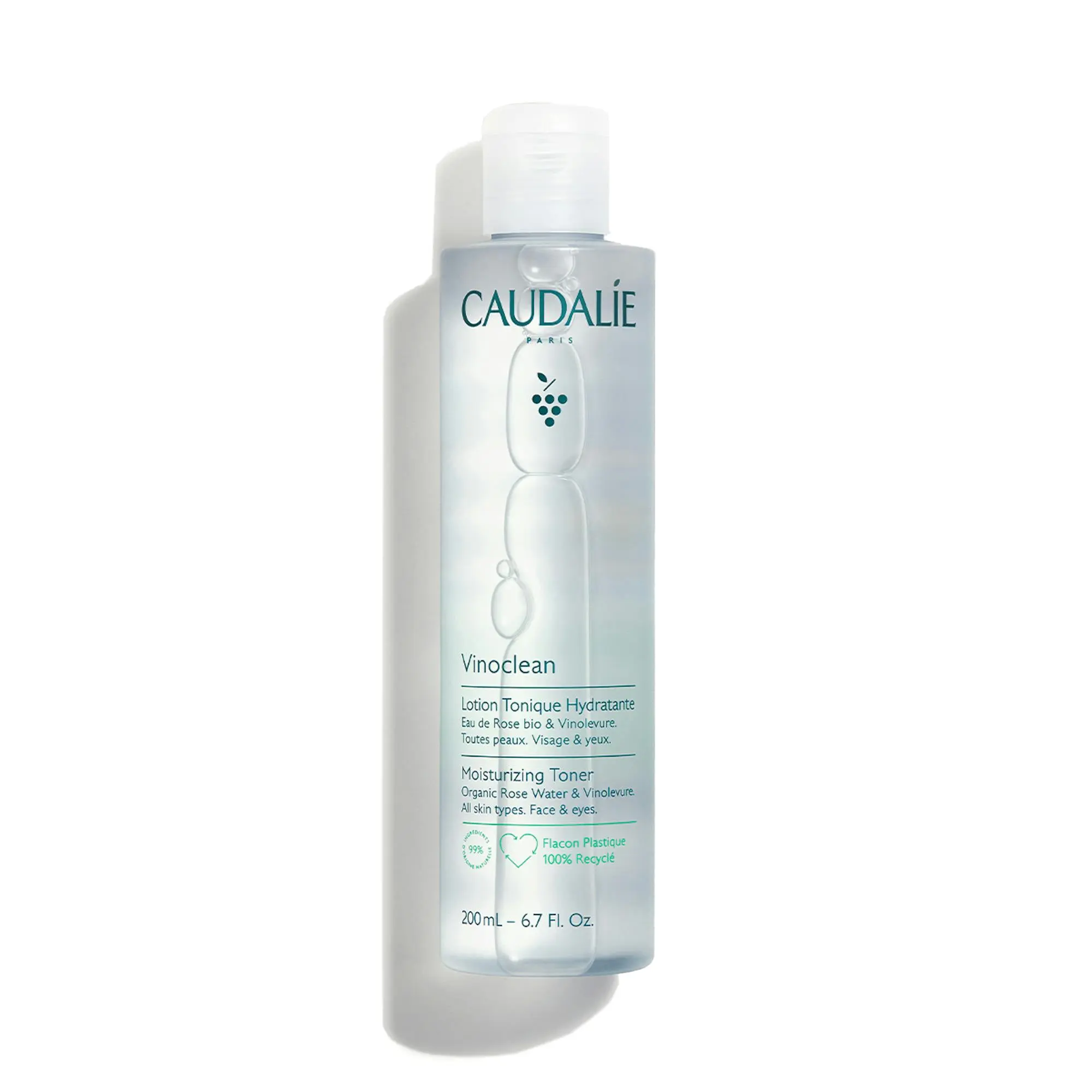 Caudalie Vinoclean Rose Water Moisturizing Toner, Luxury Flower-Infused Vegan Cleanser & Moisturizer