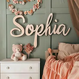 Customized Name Sign Nursery Wooden Baby Name Sign Personalized Baby Home Room Birthday Wedding Nursery Wall Decor