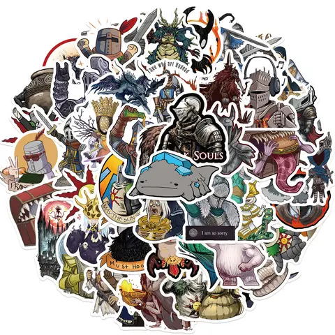 50PCS DARK SOULS Game Waterproof Graffiti Stickers For Helmet Bicycle Hand Account Pencil Case Decals Sticker Sheets Sticker Packs Sticker Set PVC Waterproof Stickers LanLanStickersWorld