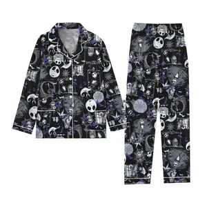 Jack Skellington Pajamas Set, Long Sleeve Pajamas Set, Nightmare Characters Pajamas Set, Gift For Men And Women