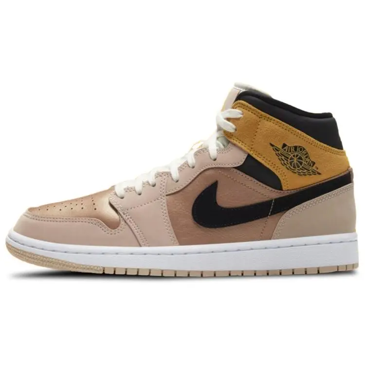 Jordan 1 Mid Se Particle Beige Retro Comfort Basketball Shoes Women's DD2224-200
