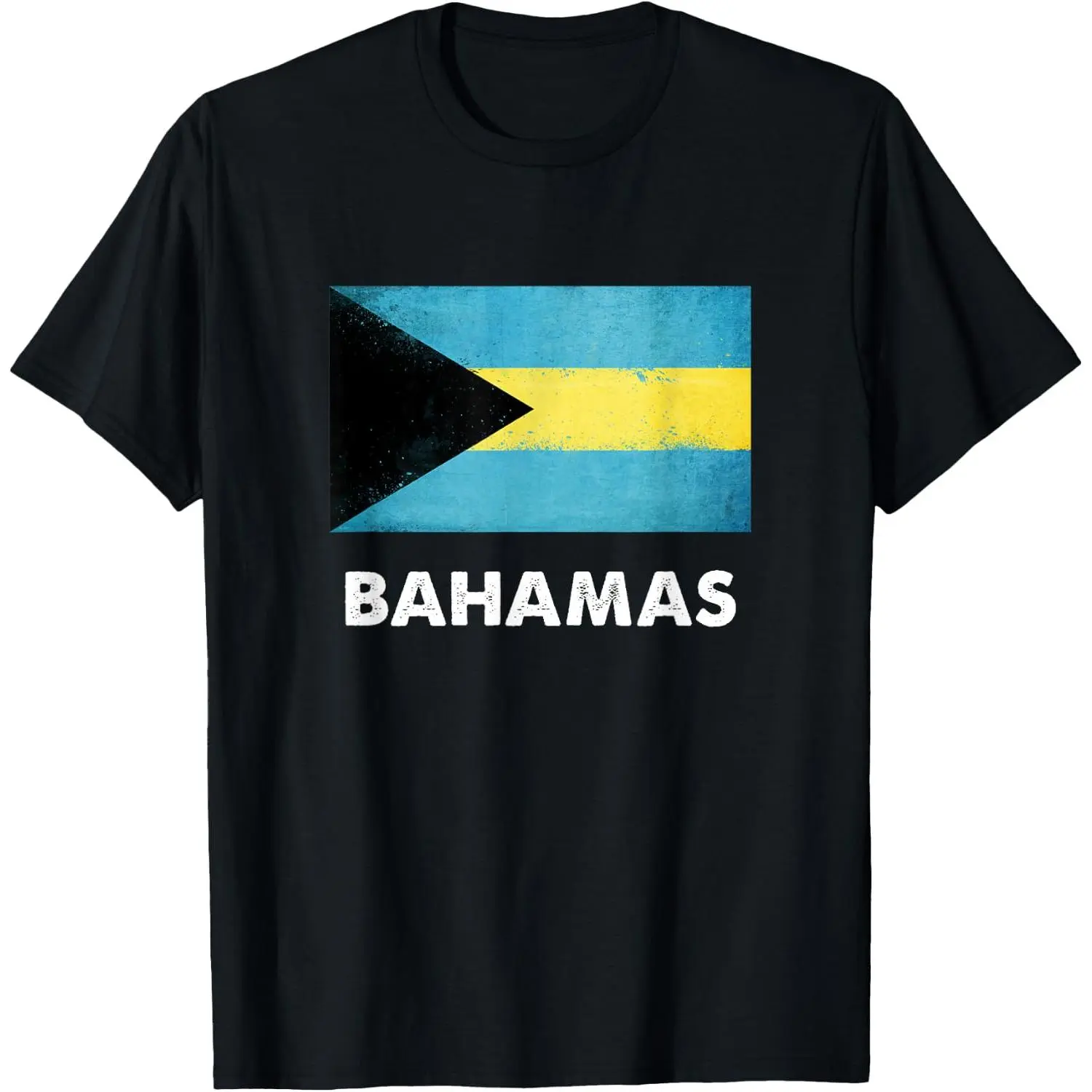 Women's 100% Cotton Bahamas Flag Graphic Vintage Distressed Crew Neck Short Sleeve T-Shirt - Cute, All Seasons, Party Wear, Wide Range of Sizes, Casual Everyday Women's Top