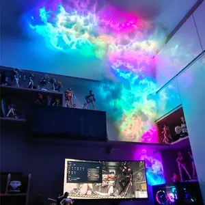 3D Thundercloud LED Light Cotton Lightning Cloud Colorful Atmosphere Night Light DIY Creative Cloud Lights for Gaming Room Garage Club Bar DJ Party Bedroom Wall Night Party Decoration