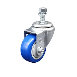 Service Caster Brand Replacement for Colson Caster 2.03354.92 - Polyurethane Swivel Threaded Stem Caster with 3" Blue Wheel and 1/2" x 1-1/2" Stem - 300 lbs Capacity/Caster