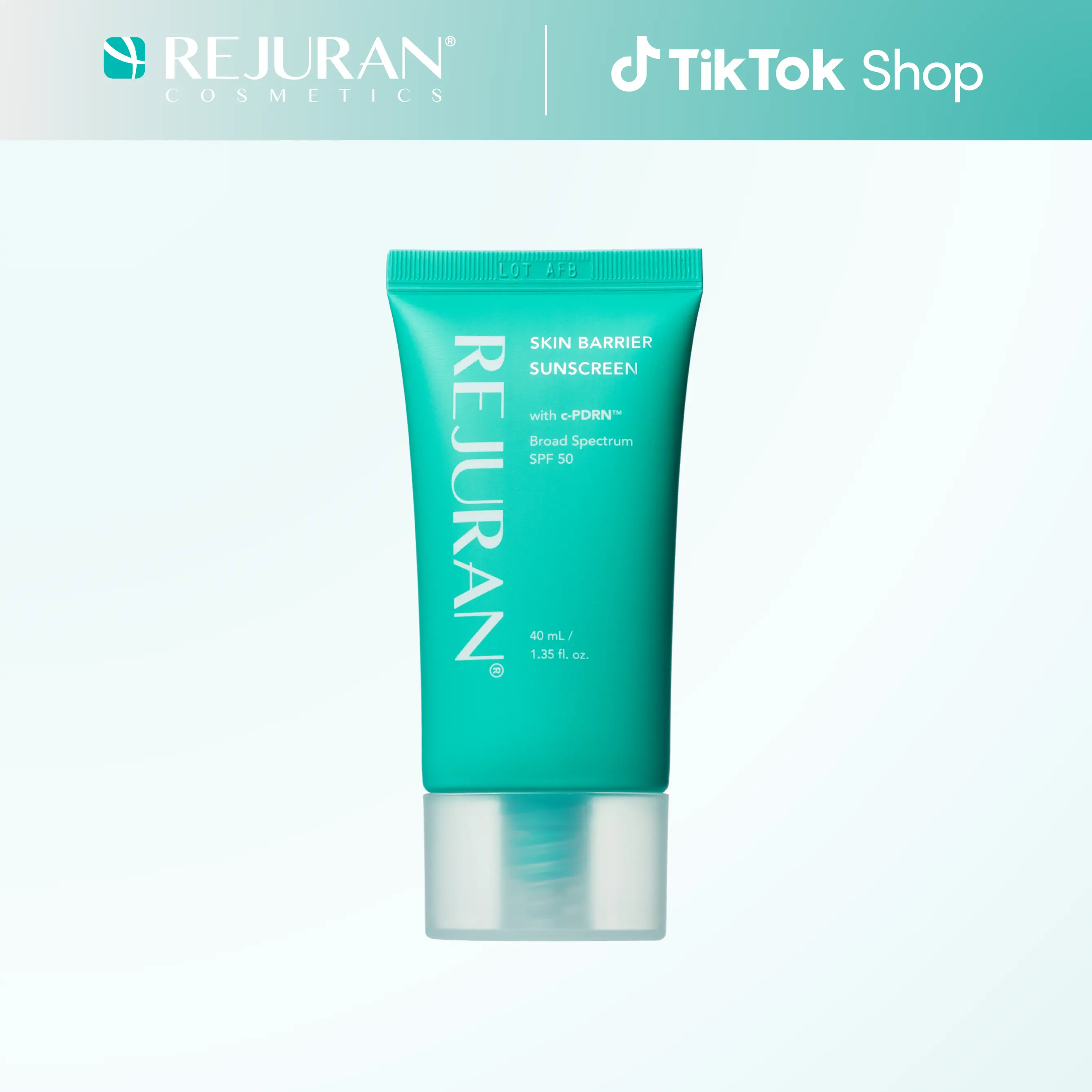 REJURAN Skin Barrier Sunscreen SPF 50, Broad Spectrum Korean Face Sunscreen with c-PDRN, Lightweight No White Cast Daily UV Protection, Non-Greasy Hydrating SPF for Sensitive Skin, 40 ml/ 1.35 fl. oz