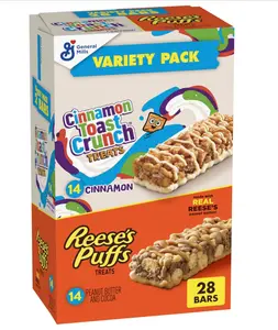Cinnamon Toast Crunch and REESE'S Puffs Cereal Treat Bars Variety Pack, Snack Bars, 28 Ct, 23.8 oz