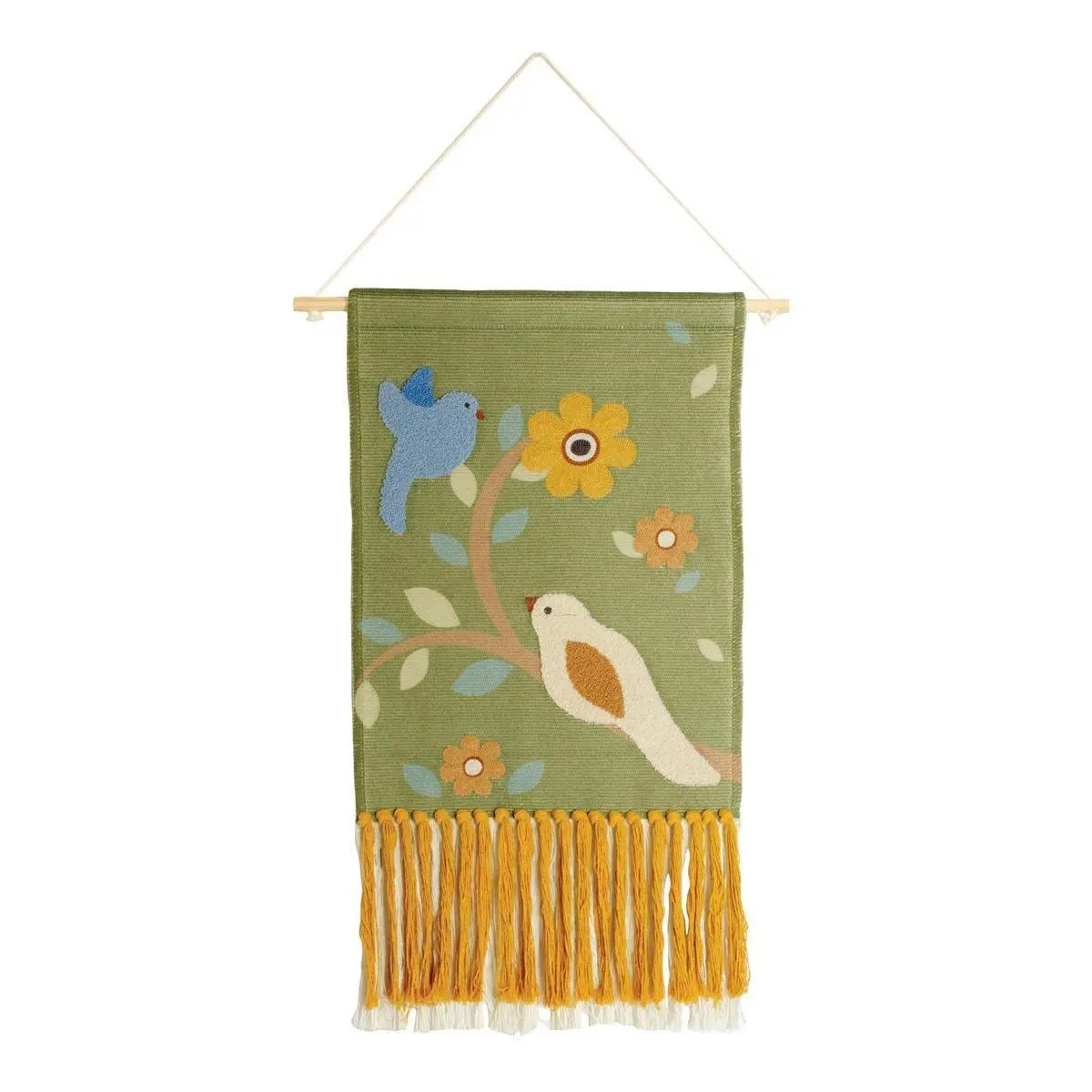 Kaplan Early Learning Bird Woven Tapestry - Nature-Inspired Classroom Wall Hanging Decor