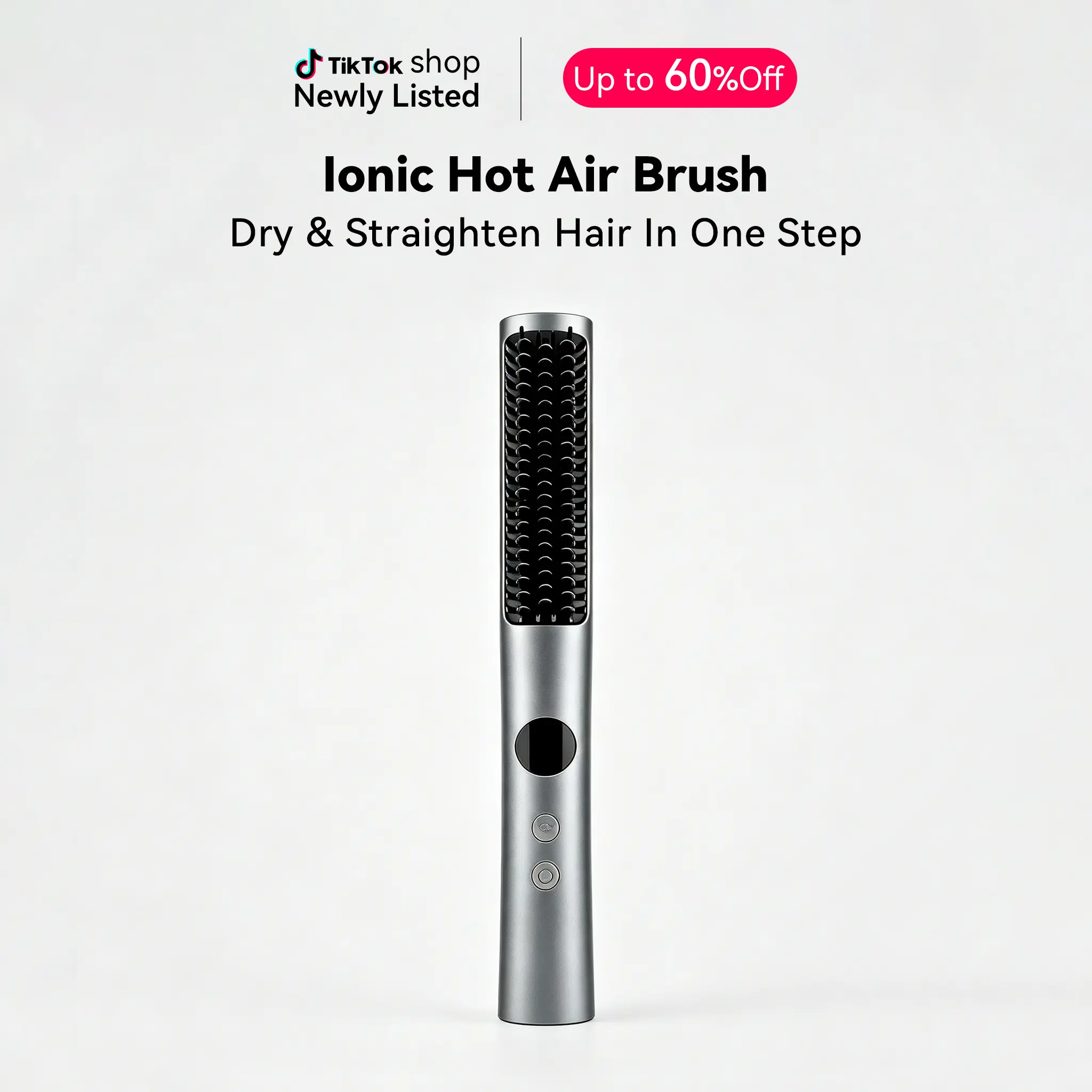 Sohochic Ionic Cool Air Hair Straightening Brush - Anti-Frizz Straightening Bristle Brush Styling Tool with Cold Air Technology for Smooth, Shiny Results
