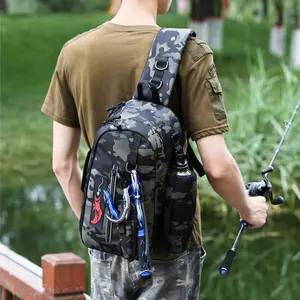 New Outdoor Multifunctional Lure Bag, Fishing Gear Storage, Insert Rod Bag, Single Shoulder Crossbody Fishing Bag, Essential Camping Accessory