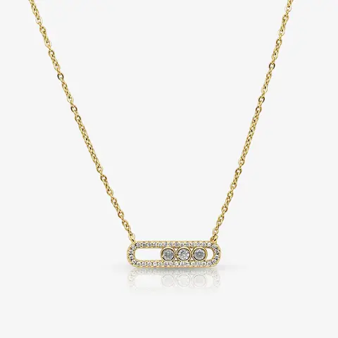 EVRY JEWELS Gold or Silver Plated Women's Starlight Bar Necklace