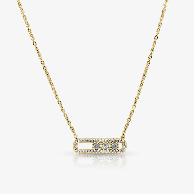 EVRY JEWELS Gold or Silver Plated Women's Starlight Bar Necklace