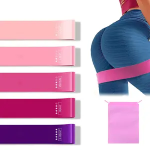 Resistance Bands for Working Out, 5-Pack Elastic Exercise Bands for Strength Training, Stretching, Workout; Home Gym Equipment for Women Men, Pilates Yoga Bands, Leg Glute Arm Exercise Kit