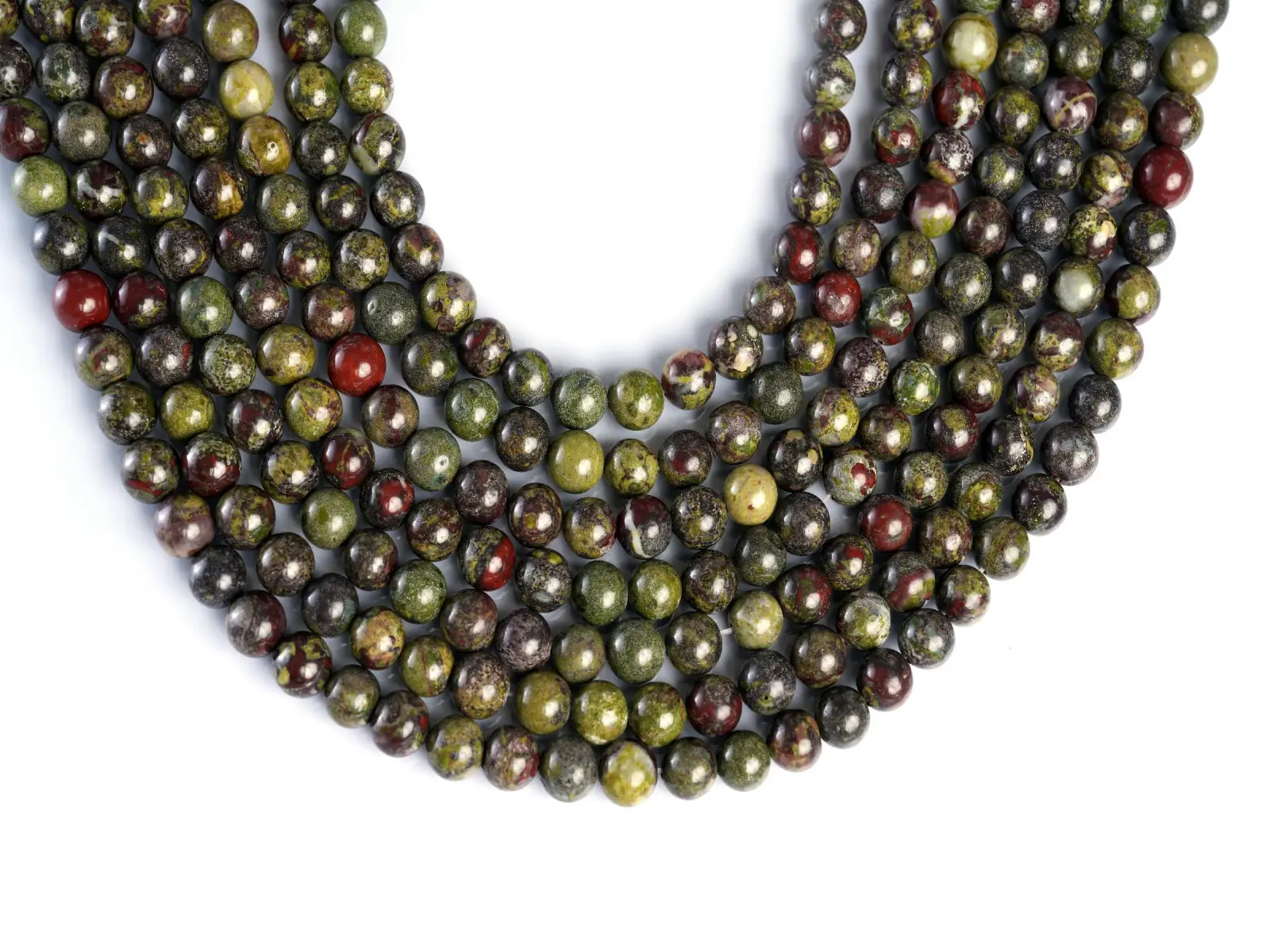 Authentic Natural Dragon Blood Jasper Round Beads - Smooth Finish, 4mm/6mm/8mm/10mm Multi-Size String, 15.5 Inches Long for Jewelry Making - AS & JG Natural Stone Beads, 96Pcs/Strand, Healing Properties