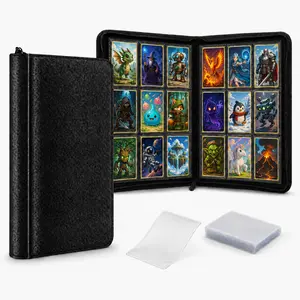 Toploader Card Binder 288 Pockets – 16 Pages PU Leather Zippered Album for World Cup, Soccer & TCG Trading Cards – Holds Toploaders, Includes 20 Soft Card Sleeves