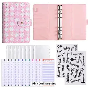 2026 Money Budget Planner - Leather Binder + 8 pcs Clear Envelope + Pack of Budget Planner Paper + 2 Pc Stickers