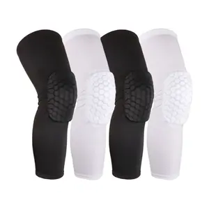 Basketball Honeycomb Knee Pads Leg Guards Sports Anti-Collision High Elastic Breathable Quick-Dry Polyester Extended Lycra Protective Gear