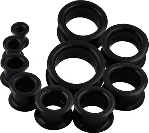20 PCS Piercing Tunnel Set Soft/Hard Silicone Flesh Ear Plugs 2g-25mm Flexible Ear Stretching Gauge Expander