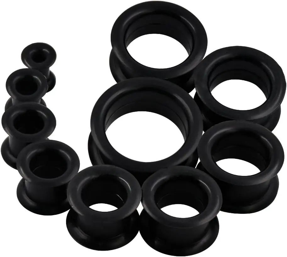 20 PCS Piercing Tunnel Set Soft/Hard Silicone Flesh Ear Plugs 2g-25mm Flexible Ear Stretching Gauge Expander