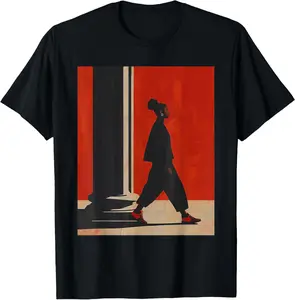 100% Cotton Black Walking - Afro Style - Sneaker Fashion T-Shirt