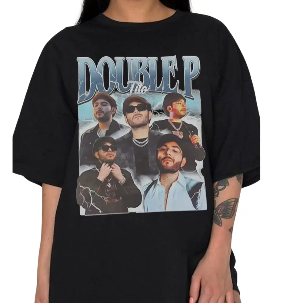 🎤🎵Double P Tito Graphic T-Shirt, Bold Pop Culture Print Tee, Oversized Urban Style Shirt, Music and Artist Apparel for Men & Women, Trendy Streetwear Gift