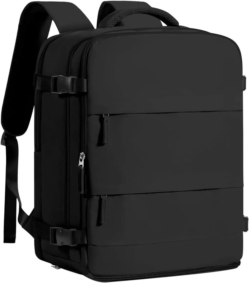 Large Black Travel Backpack Carry on Flight Approved Mochila De Viaje Personal Item Backpack for Airlines Frontier Airlines Personal Item Bag Large Backpacks for Travel Backpacks for Men Women
