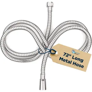 All metal shower hose attachment for showerhead extralong 72inch universal replacement hose for hand held shower chrome