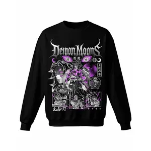 Demon Slayer: Kimetsu No Yaiba Crewneck Sweatshirt  Crew Neck Hoodless Sweat Shirt for Women Men Loose Fit Comfy Casual Funny Unisex Graphic Pullover  Long Sleeve Pull Over Fashion Top,Cotton Blend TTK00437