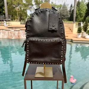 Pre-owned Valentino Calfskin Backpacks Garavani Leather Studded Backpack