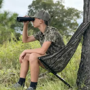 BNCHNG Outdoors Low Down Hunting Seat, Portable Lightweight Hunting Hammock Chair, Tree Mounted Hunt Chair, Folding Tree Seat for Deer Hunt and Camping for Quiet Setup and Durable low down hunting seat low down tree seat  Lowdown Hunting Seat