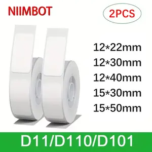 2 Rolls Original Niimbot Label Paper 12x22mm, Compatible with Niimbot D11/d101/d110/h1s, Ideal for Price Tags, Office, Home, Retail Store
