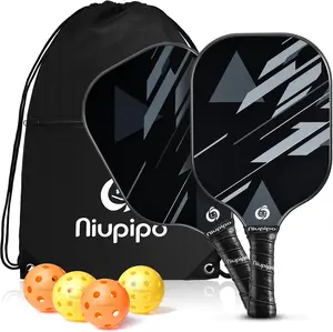 Niupipo Pickleball Paddles Set of 2 or 4, USAPA Approved Fiberglass Pickleball Paddle Set with Balls and Bag, Polypropylene Honeycomb Core, Lightweight Pickleball Paddles for Beginners Men Women niupipo