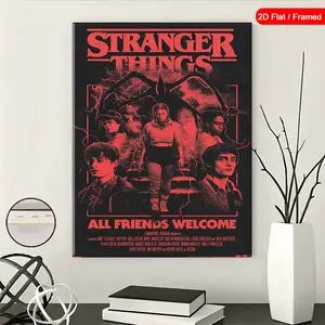 Stranger Things Season 5 All Friends Welcome Wall Poster, Framed or Unframed, Perfect Decor for Fans, High-Quality Artwork, Artistic