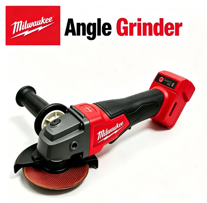 Milwaukee M18 Brushless Cordless 125mm Angle Grinder Kit, Kickback-Resistant Clutch, Tool-Free Safety Guard, Slim Lightweight Body, Anti-Vibration Side Handle, Work & Mechanic Tools for Metal Cutting, Work Tools