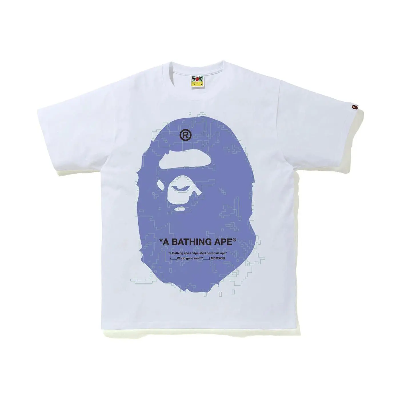 BAPE Big Ape Head Digital Mosaic Tee White