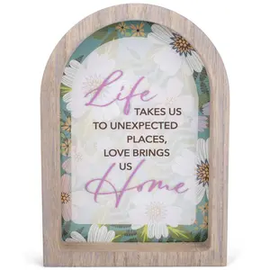 360 Stand Arch Frame - 9x13 Floral Print, Dimensional Design, Glass Insert, Wall Display Home Decor, Glass Frames for Wall (Formerly Dicksons FRMA29)