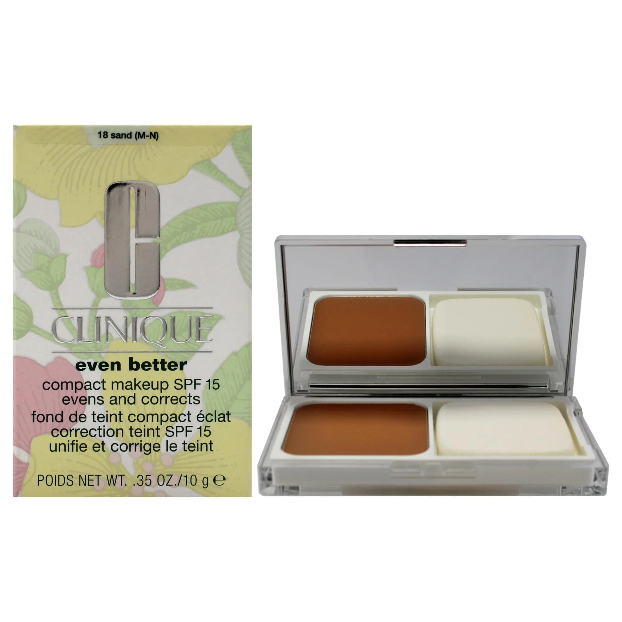 Clinique Even Better Compact Foundation Cosmetic SPF 15 - 18 Sand (M-N) for Women - 0.35oz Makeup